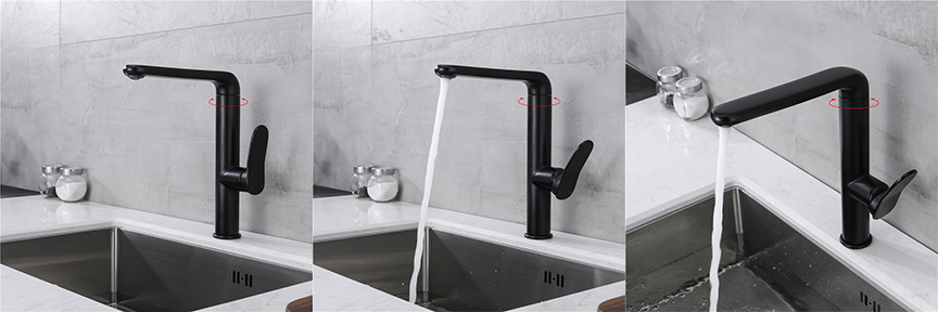 Black Square Kitchen Faucet CE