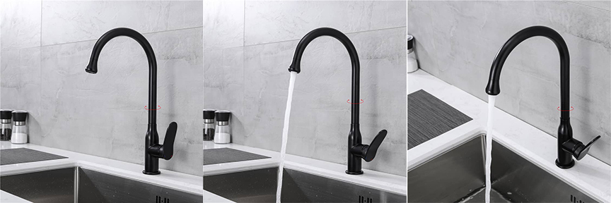 Black Round Tube  Kitchen Faucet CE