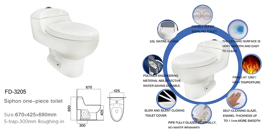 Commode Siphonic One Piece Toilet