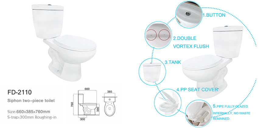 Ceramic Siphonic Two Piece Toilet