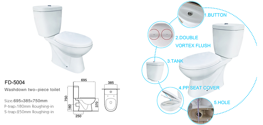 Bathroom Ceramics Two Piece Toilet