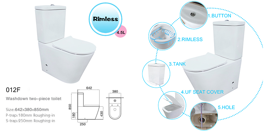 Water Saving China  Two Piece Toilet