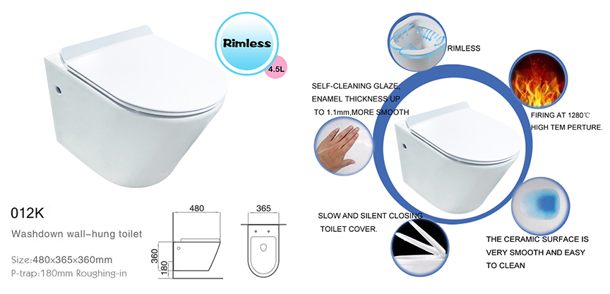Slow And Silent Closing Wall Hung Toilet