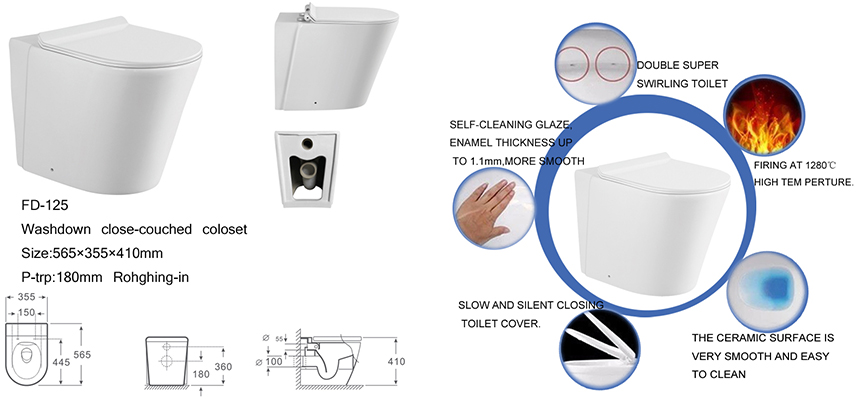 Modern Round Mounted Washdown Wall Hung Toilet