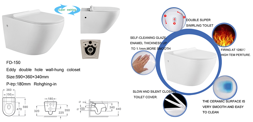 Eddy Double Hole Wall Hung Coloset