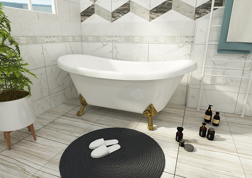 Golden Free Standing Bathtub