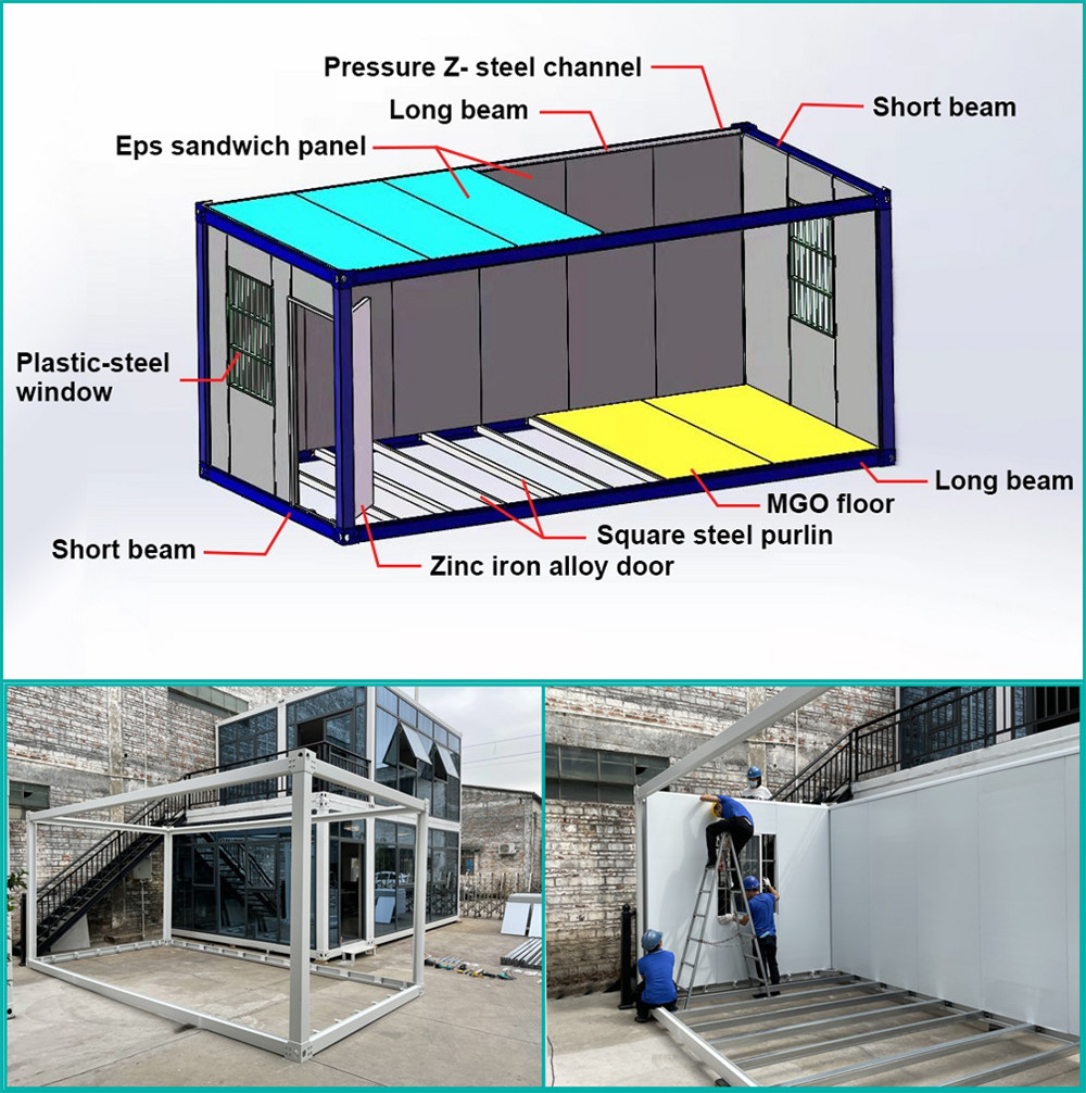 China site office cabin Prefab container home flat pack container house price list