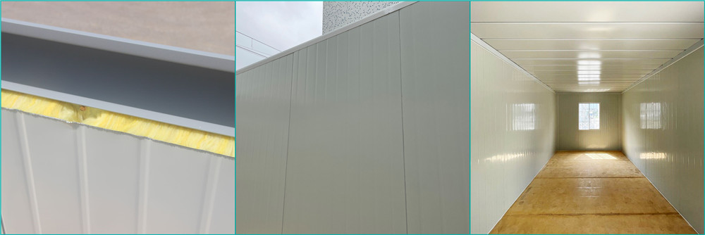 Glass wool sandwich panel for detachable flat pack container house manufacturers
