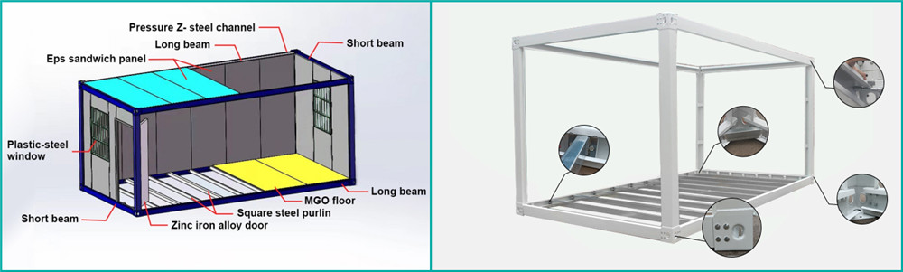 High quality flat pack portacabin detachable container house low price