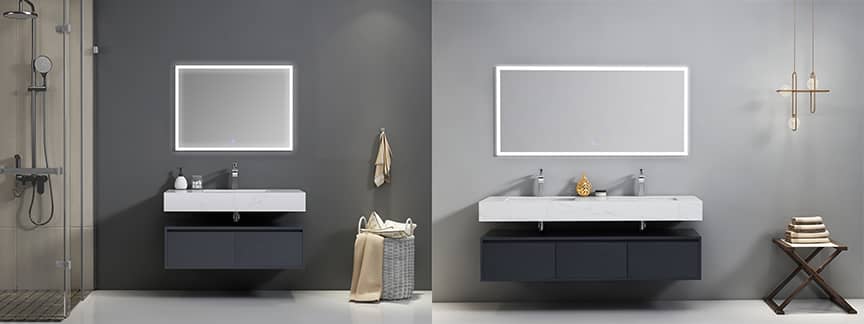 Dark Grey Plywood Bathroom Cabinet