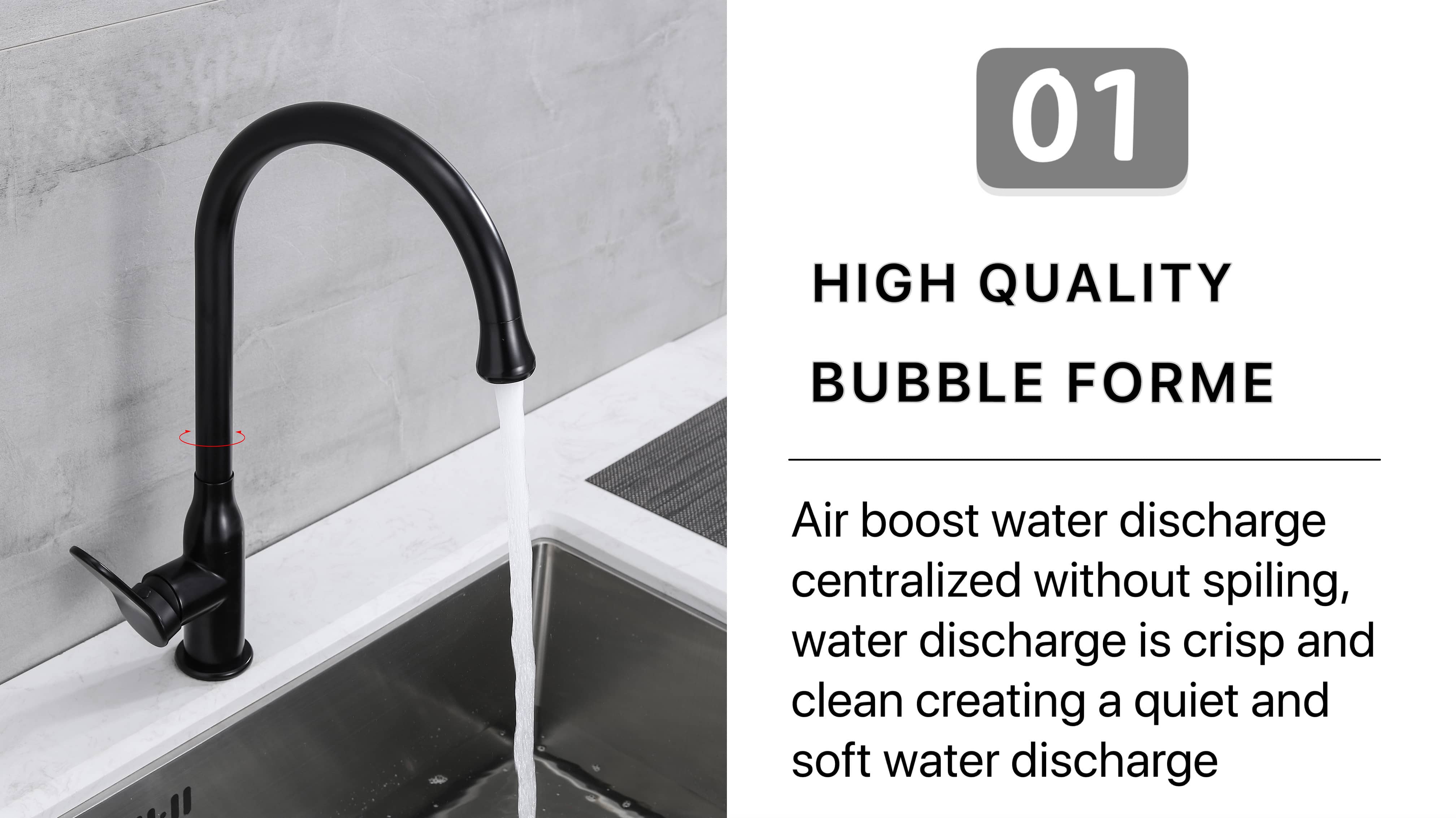 Black Round Tube  Kitchen Faucet price