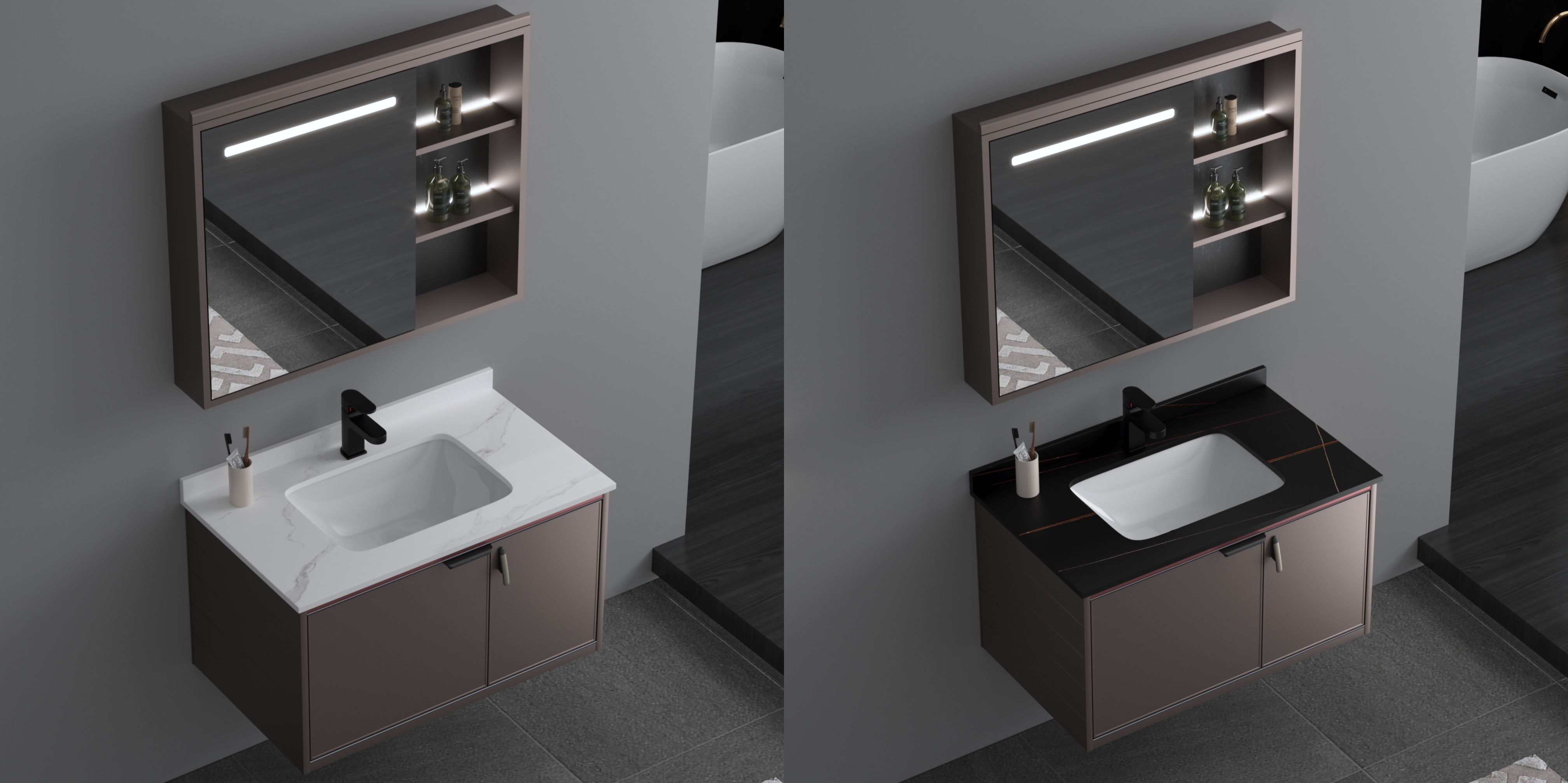 Modern Design Aluminum Bathroom Cabinet