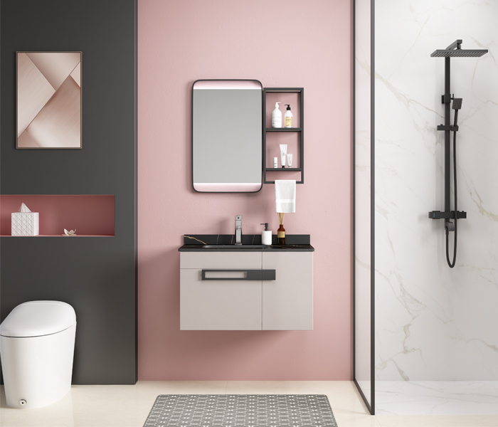 Floating Aluminum Bathroom Cabinet