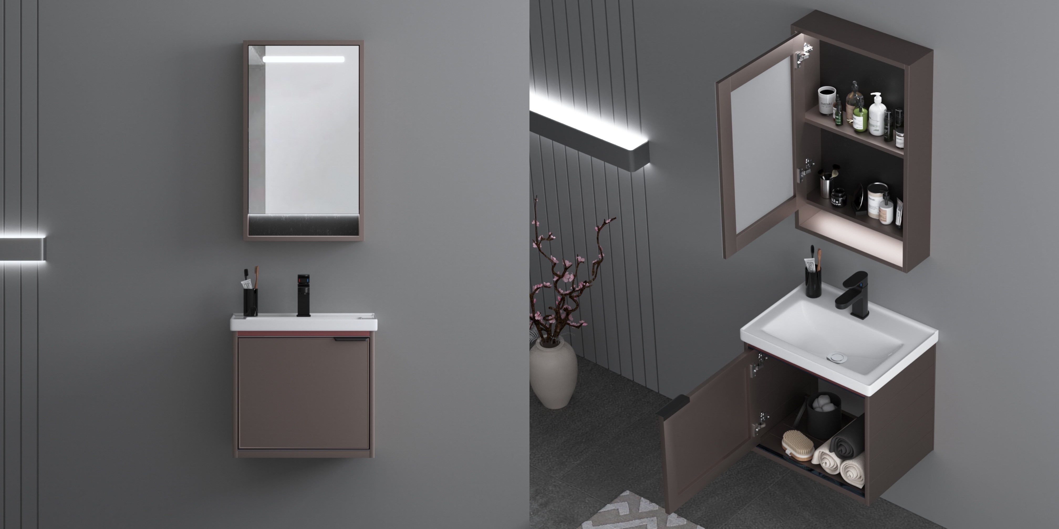 Modern Design Aluminum Bathroom Cabinet