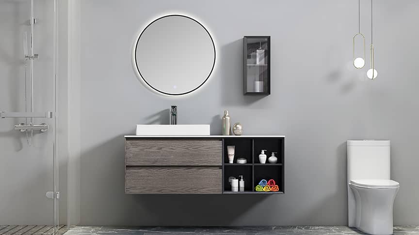 Dark Brown Plywood Bathroom Cabinet factoty
