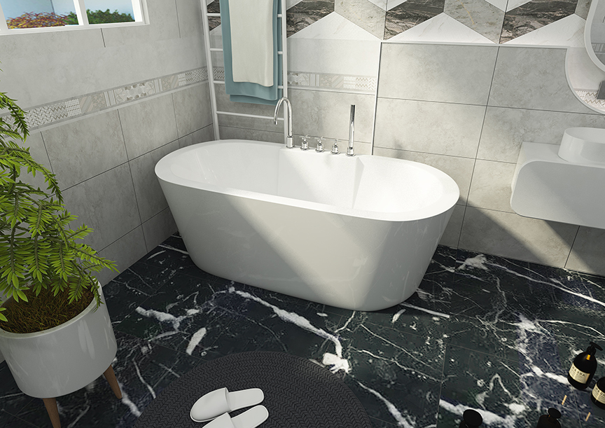 High Back Free Standing Bathtub