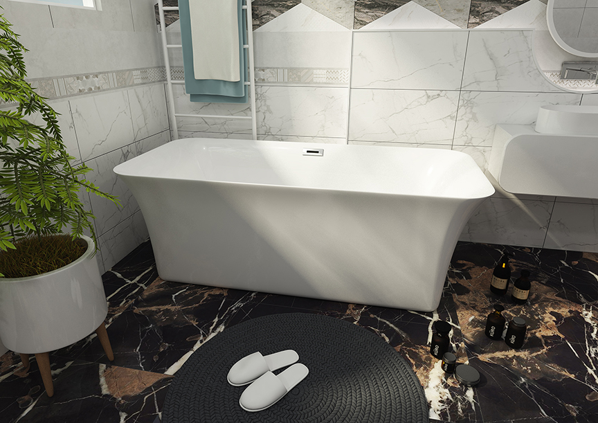 Rectangular  Sloping Free Standing Bathtub