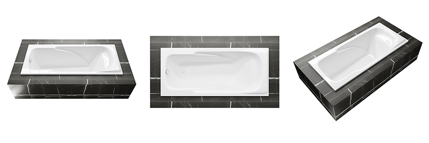 Acrylic Indoor Built In Bathtub