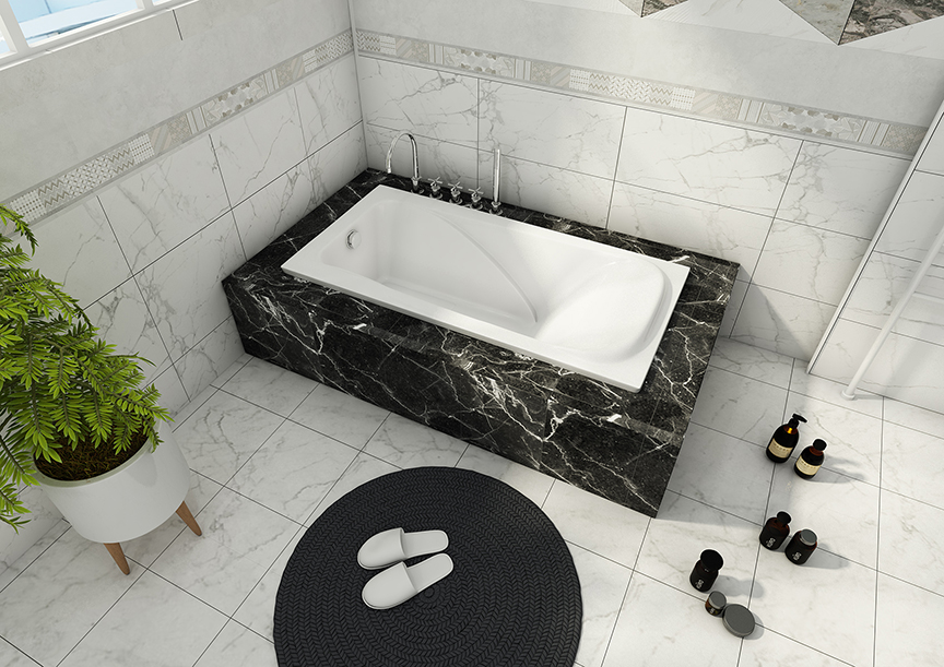 With headrest Built In Bathtub