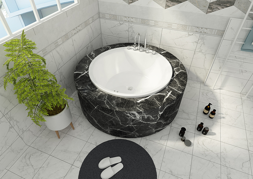 Round Shape Built In Bathtub