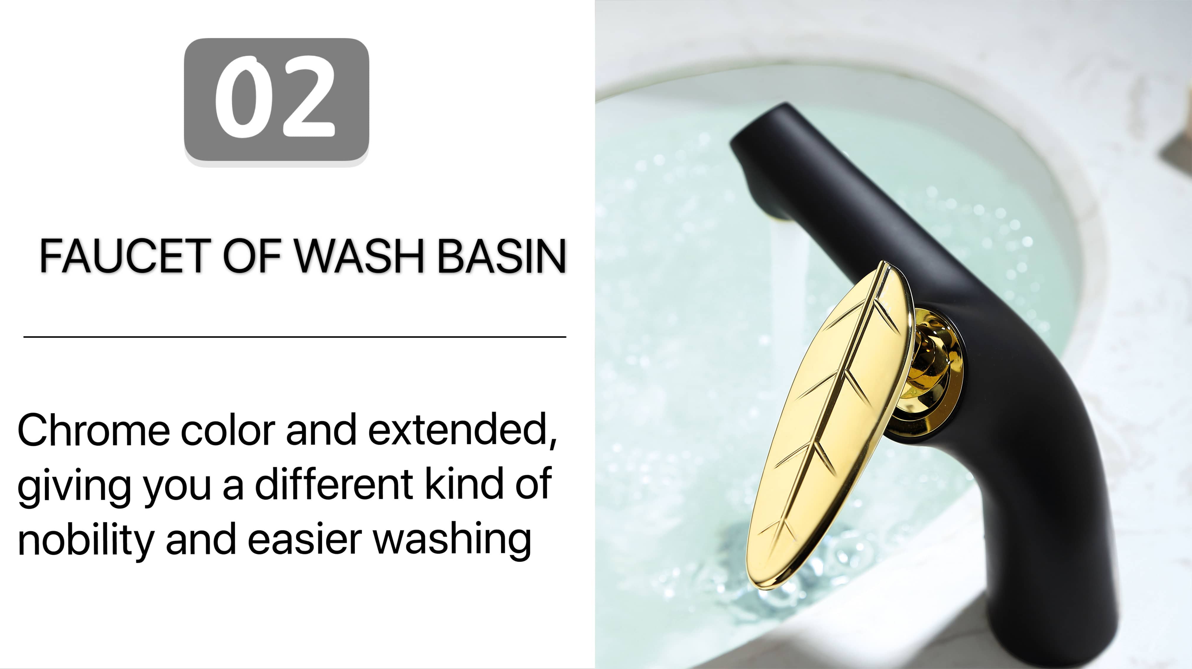 Leaf Handle Wash Basin Faucet