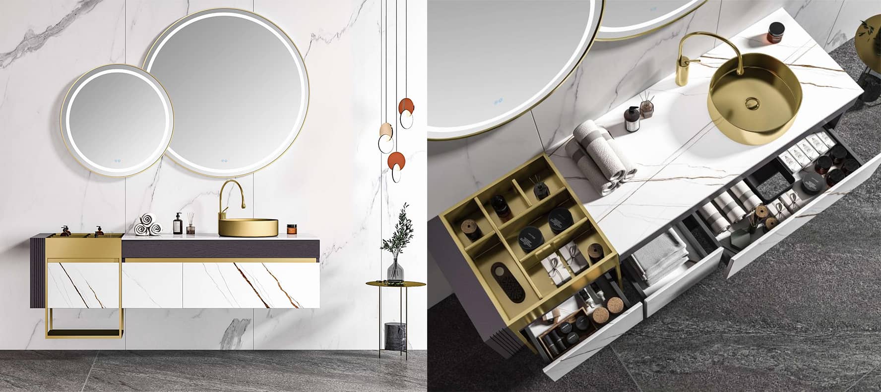 Wood Luxury Bathroom Cabinet factory
