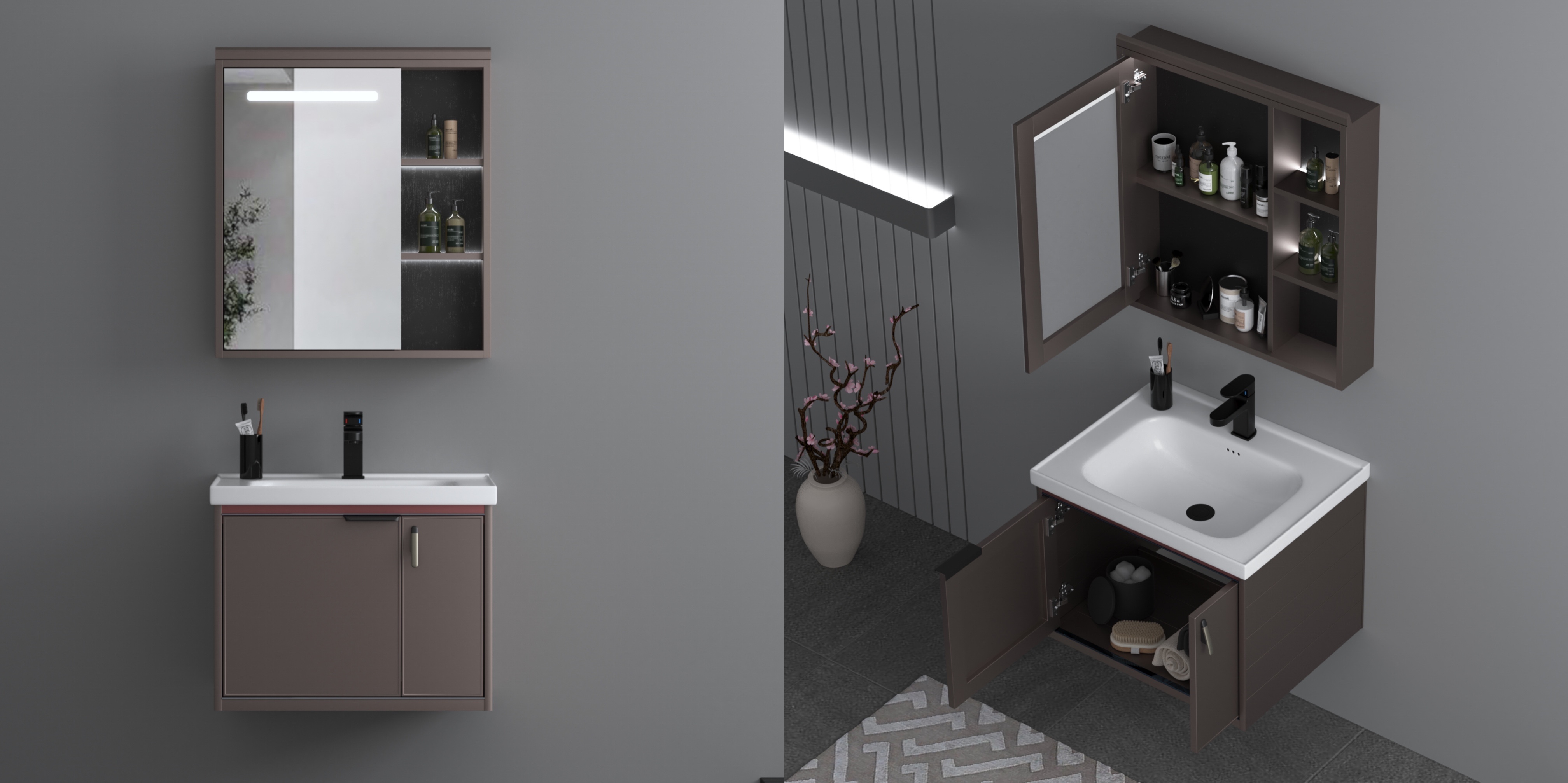 Modern Design Aluminum Bathroom Cabinet