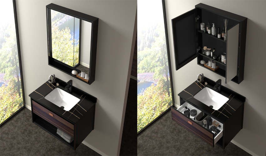 Washbasin Aluminum Bathroom Cabinet