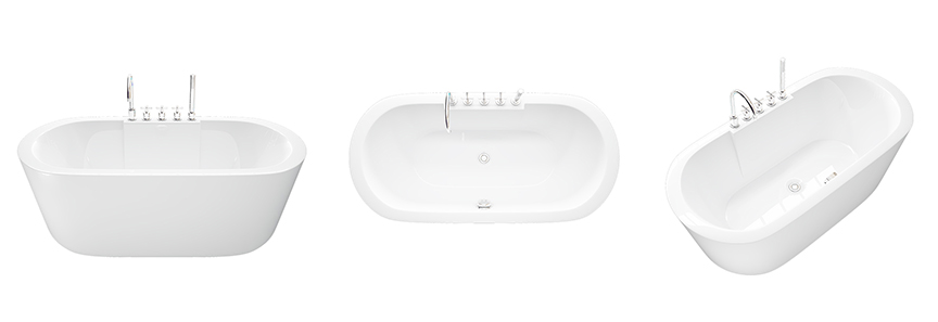High Back Free Standing Bathtub