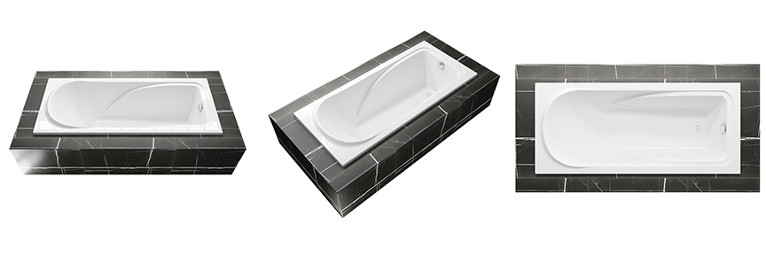 Moon Shape Built In Bathtub