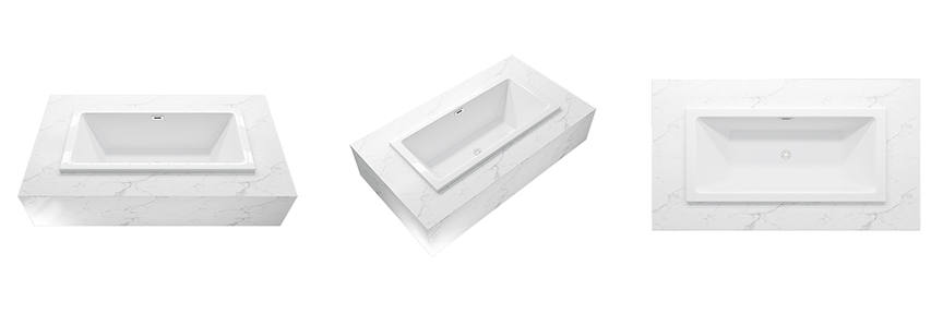 Wider Edge Rectangular Built In Bathtub