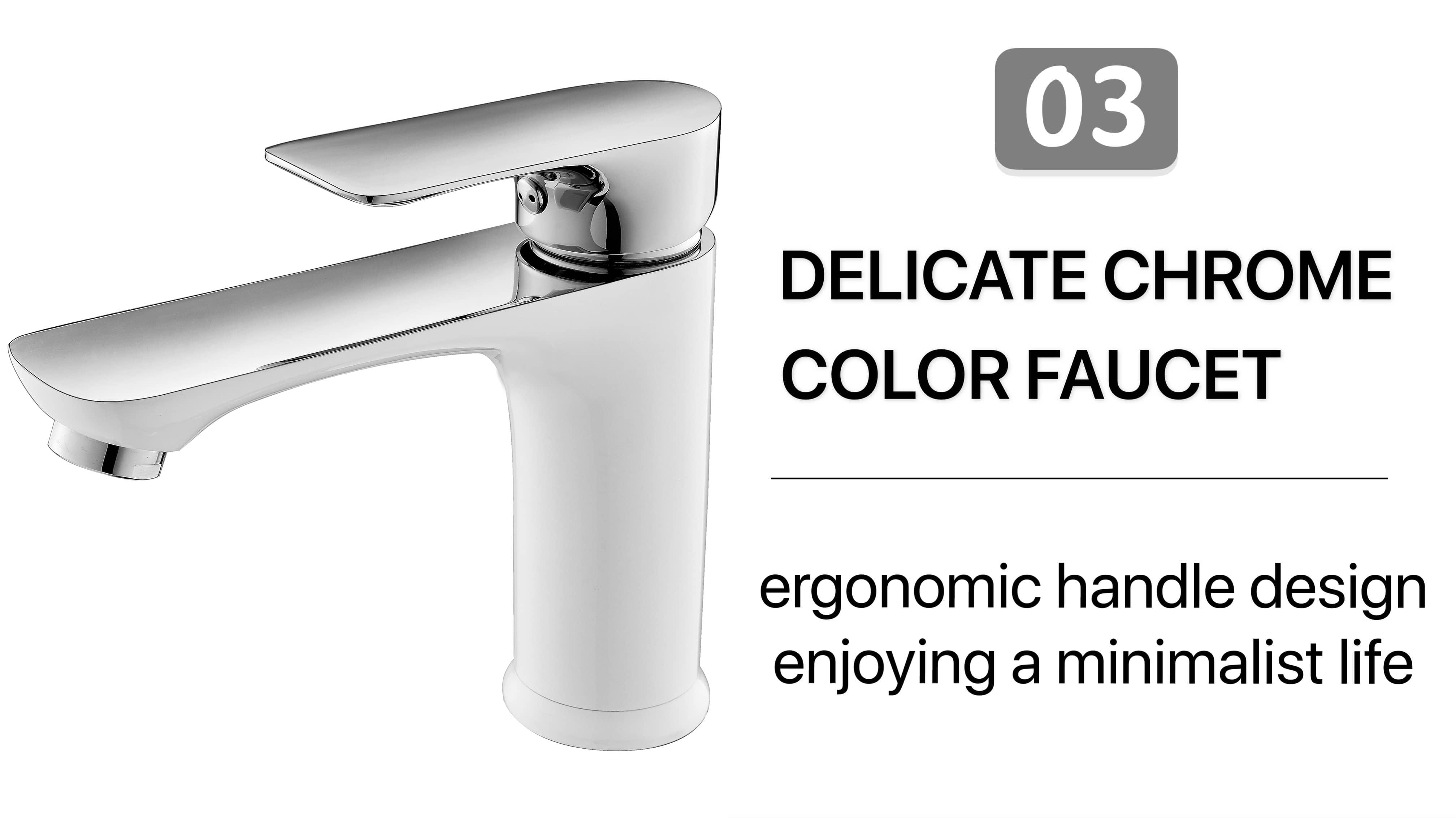 Chrome And White Wash Basin Faucet