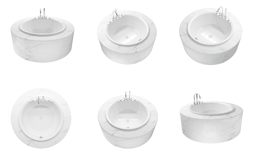 Round Shape Built In Bathtub