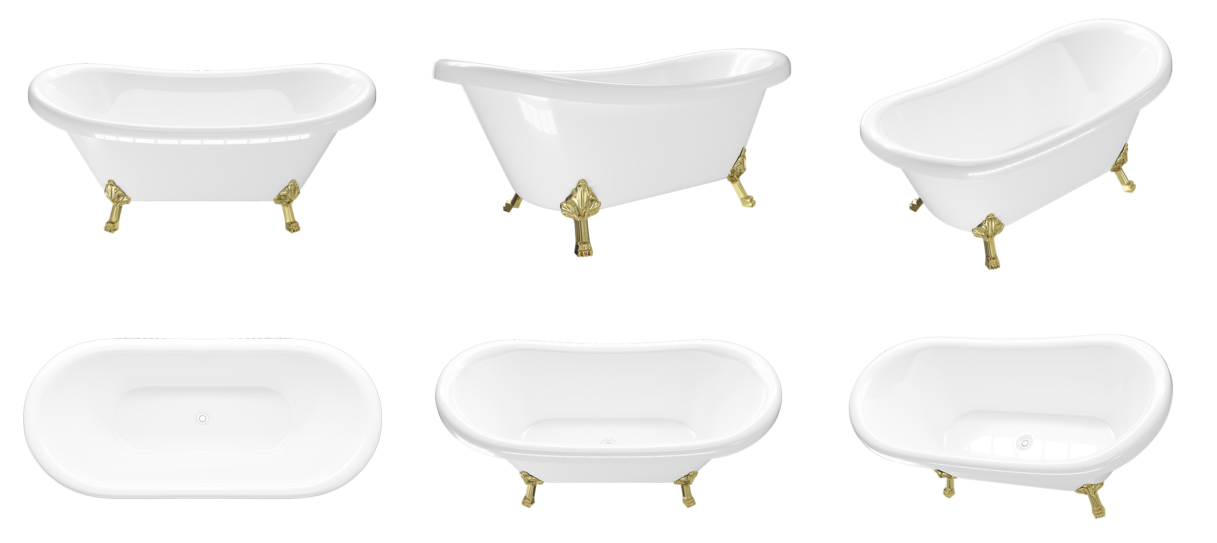 Golden Free Standing Bathtub