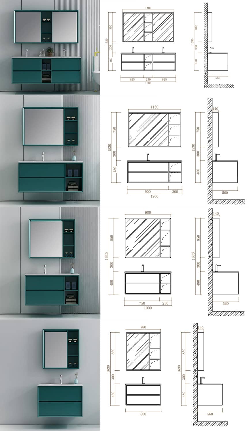 Wood color Solid Wood Bathroom Cabinet price