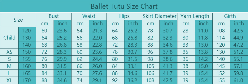 white ballet tutu 7-12 layer