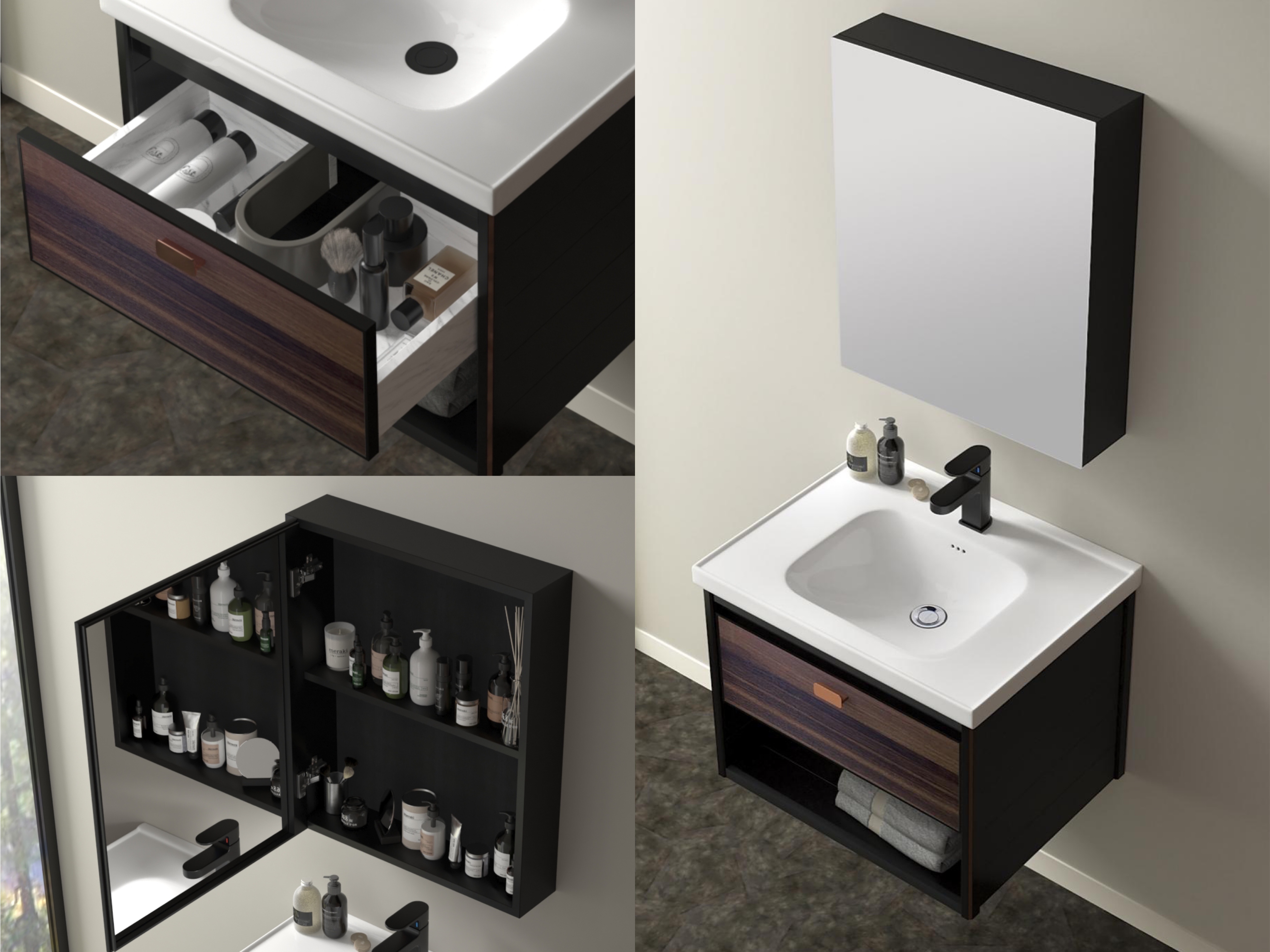 Washbasin Aluminum Bathroom Cabinet
