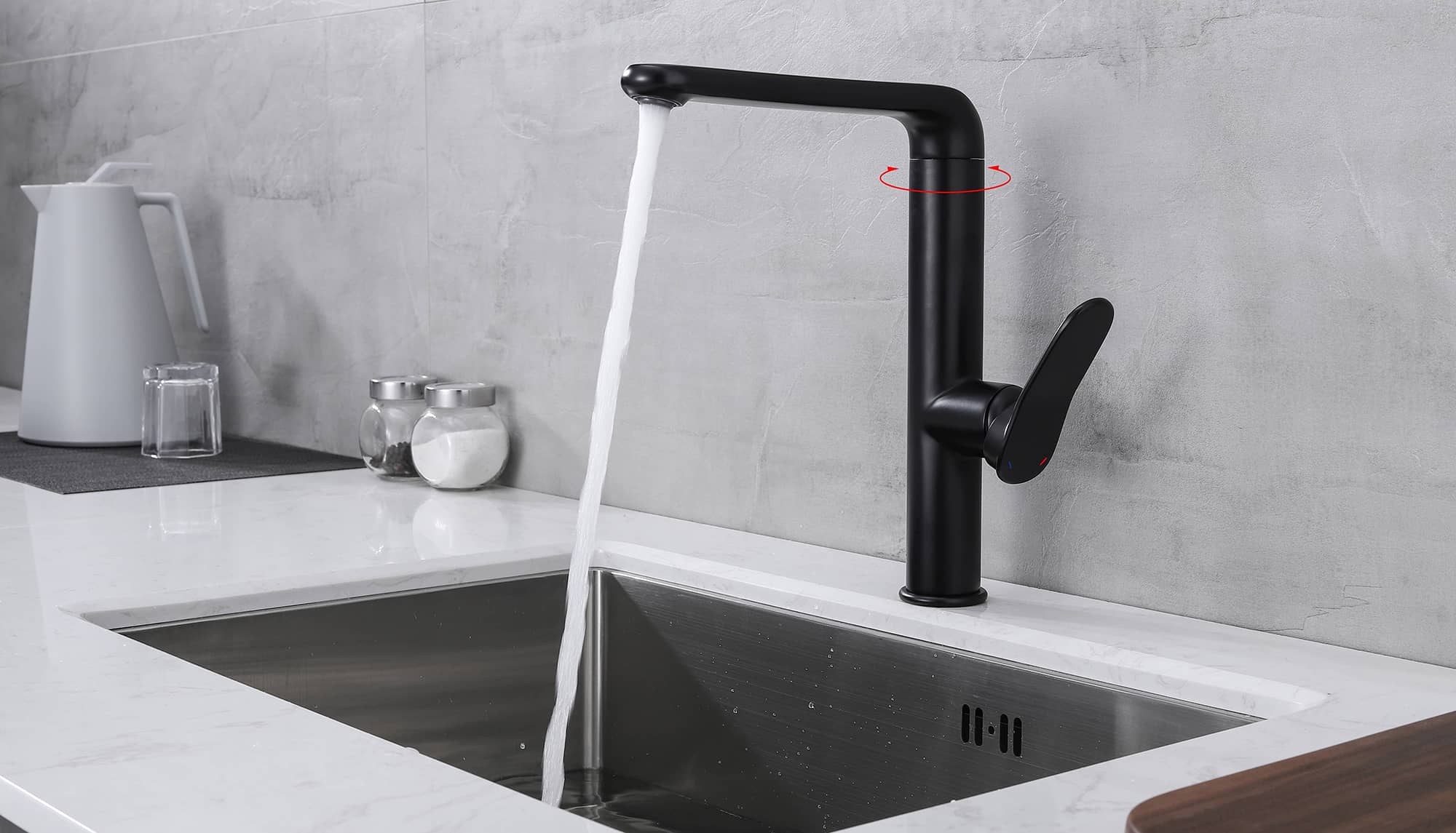 Black Square Kitchen Faucet