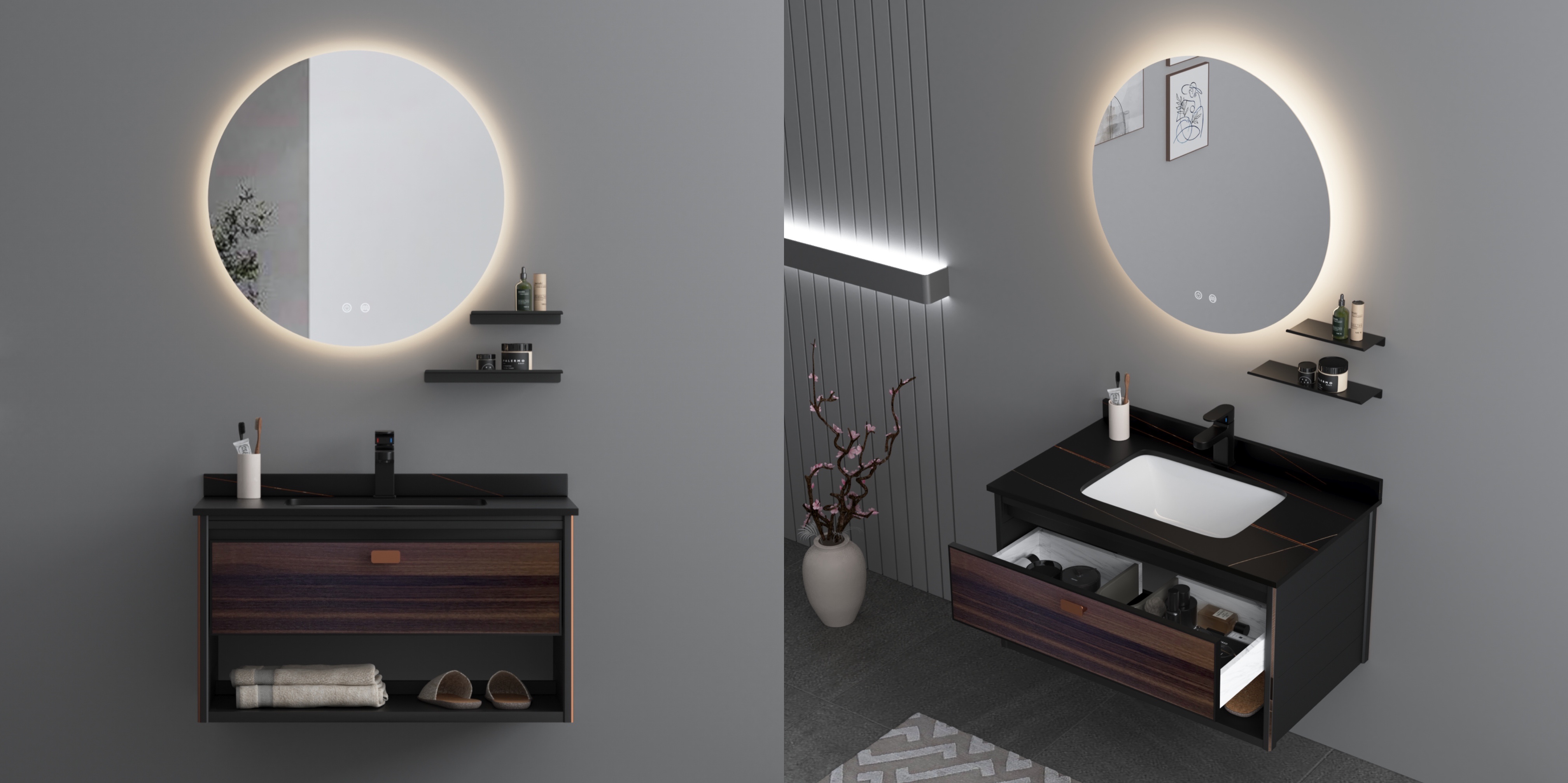 Washbasin Aluminum Bathroom Cabinet