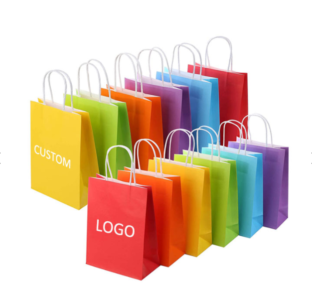 custom your own logo printed recyclable luxury paper bags