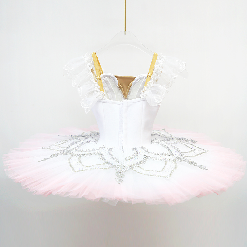  Gradient Color White Ballet Tutu Profesional Ballet Costume