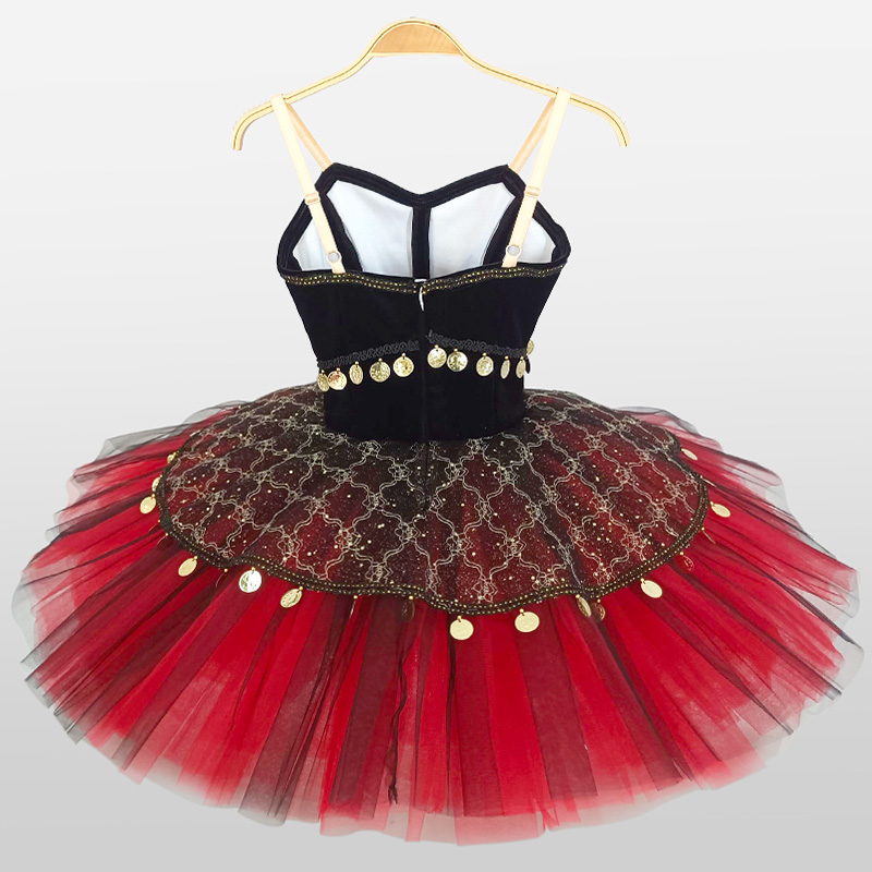 Red Ballet Tutu Professional Lace Ballet Dress
