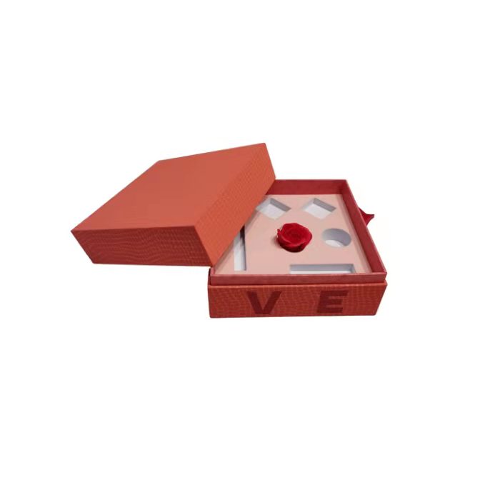 Pink rose lip gloss paper cosmetics box