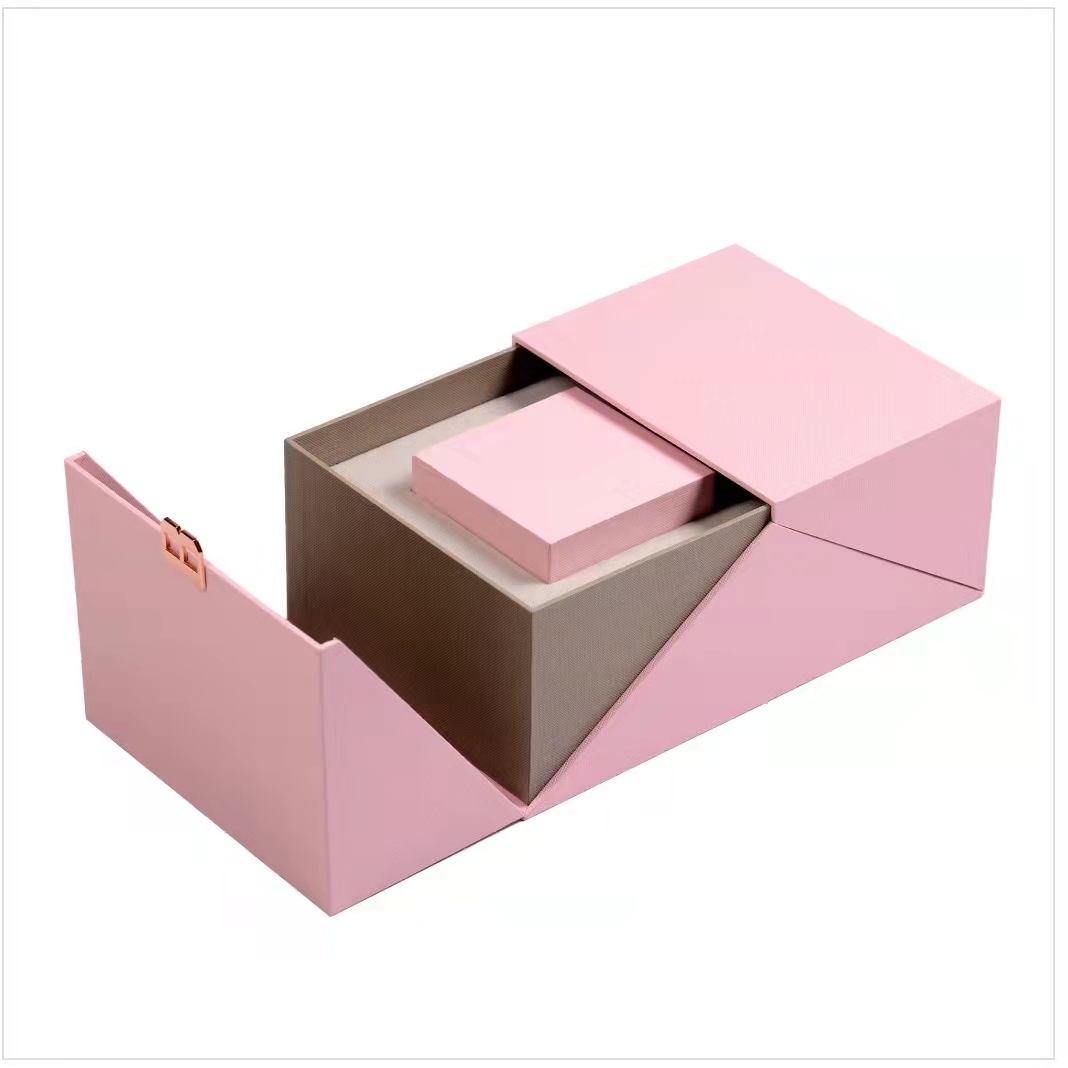 Pink Specialty Paper Set Watch Box