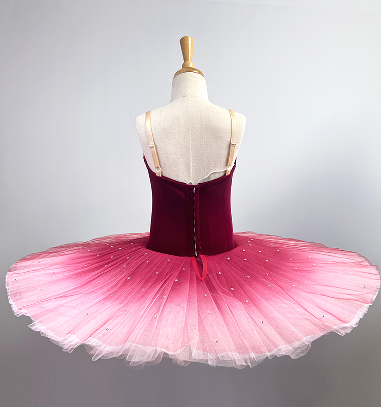 Velvet Red Gradient Ballet Dress