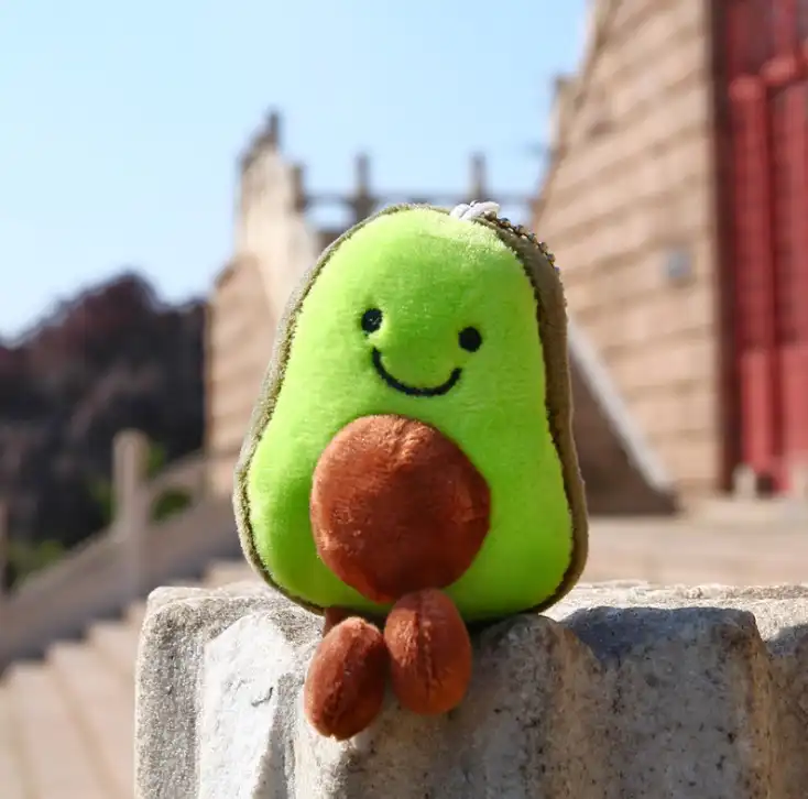 Avocado keychain plush pendant