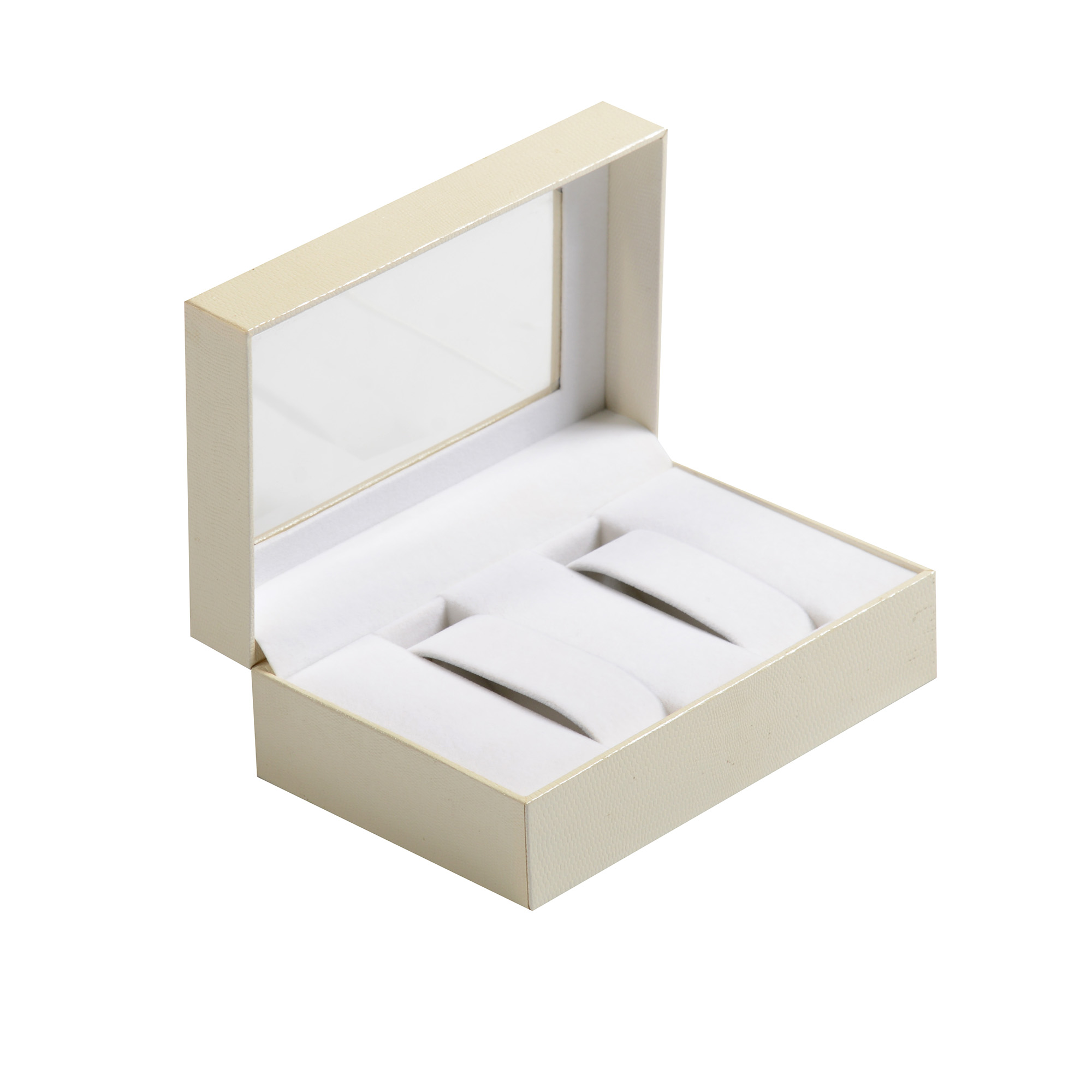 Beige filled paper window-opening  plastic watch packing box