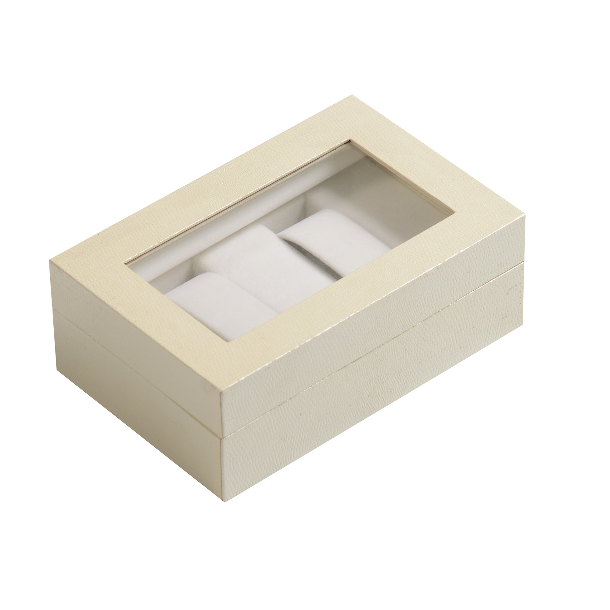 Beige filled paper window-opening  plastic watch packing box