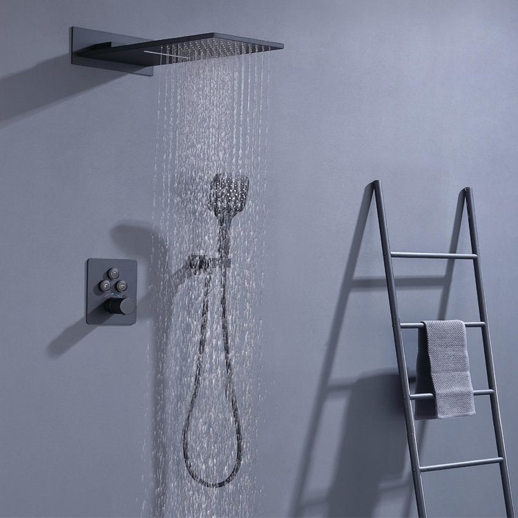 Black Concealed Shower Set