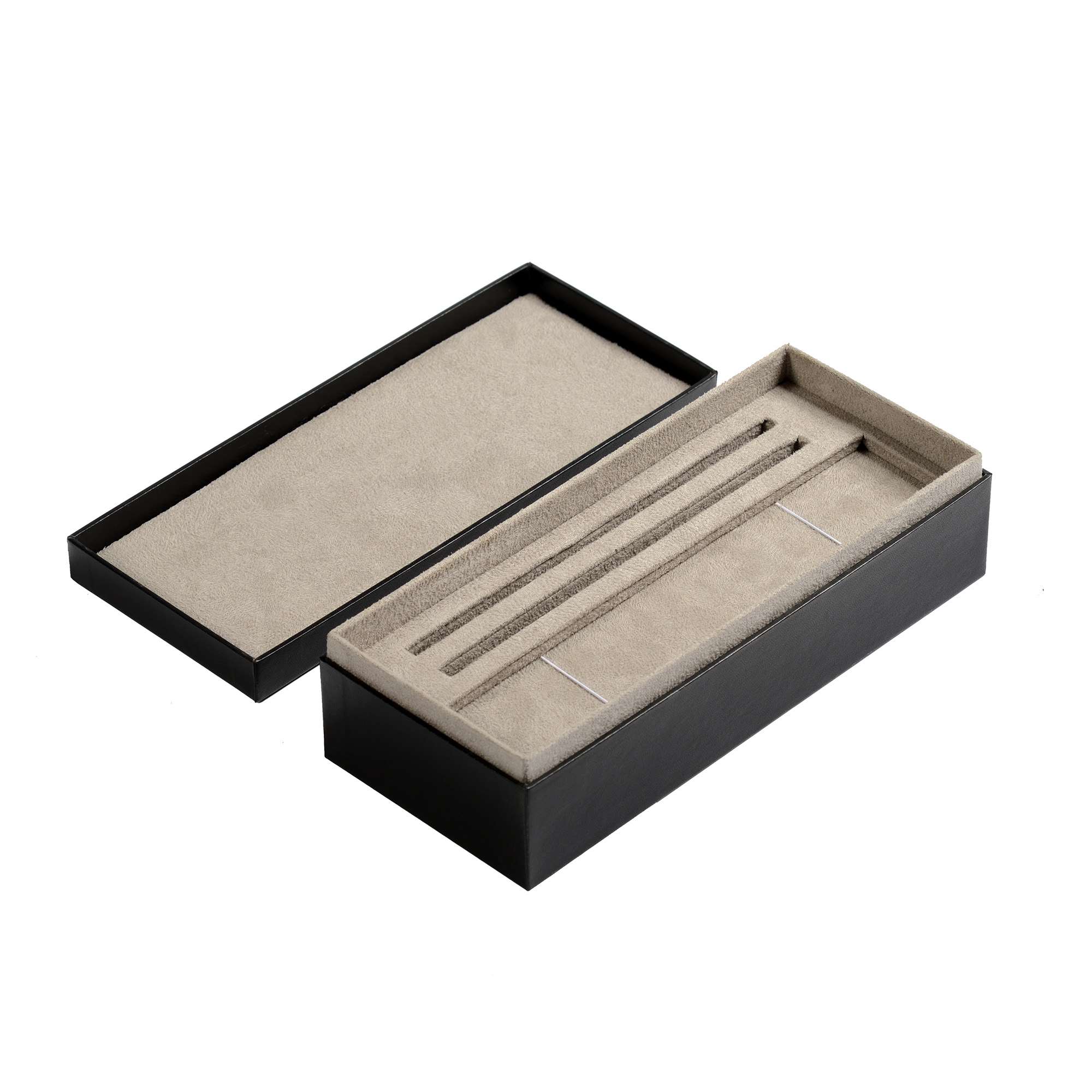 Black leather-filled paper set paper watch box